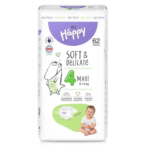 [6495] Bella Baby Happy Luiers Maxi - Maat 4 (8-14kg) - Omdoos (5 x 62 stuks)
