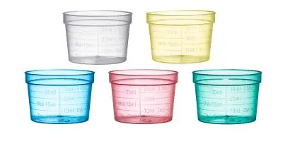 [4156] Gobelet à médicaments large rouge 30 ml - 2000 pièces