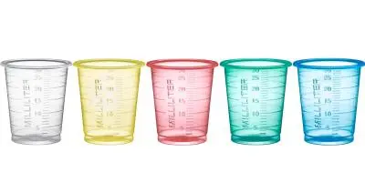 [880] Medicatiebeker Hoog Geel 30ml - 80st