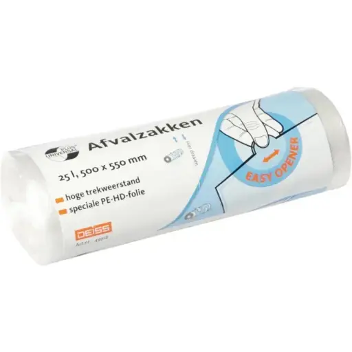 [2116] Pedaalemmerzakjes HDPE Transparant 50x55cm 25l - Omdoos (20 rollen x 50 stuks)
