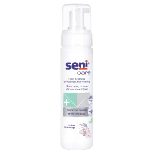 [6096] Shampooing mousse Seni Care (lavage sans eau) 200 ml - 12 pièces