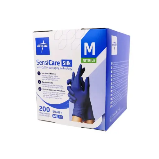 [2989] Gants Sensicare MEDIUM Nitrile NS/PF Bleu - 200 pièces