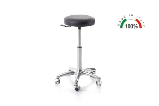[787] Medische tabouret – Aluminium Voet Ø 50 cm – Gasveer – Zwart