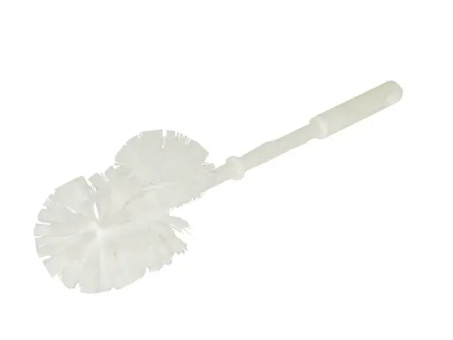 [203] Brosse de toilettes avec nettoyeur de rebords Blanc - 1 pièce
