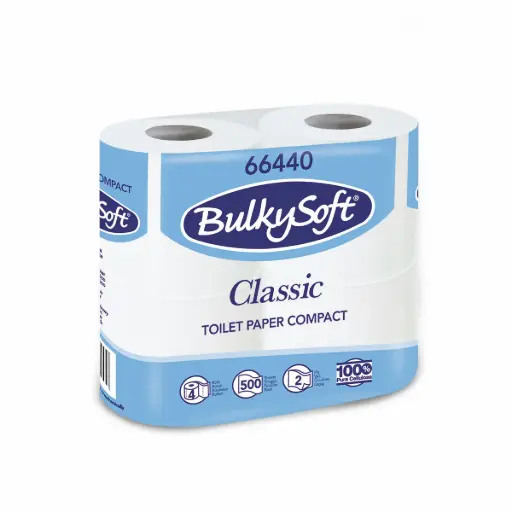 [4177] Papier toilette blanc 2L Cellulose 500 feuilles - 10 x 4 pièces