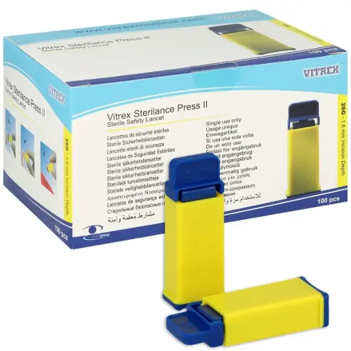 [2362] Vitrex Sterilance Press II Lancetten 26G - 100 stuks