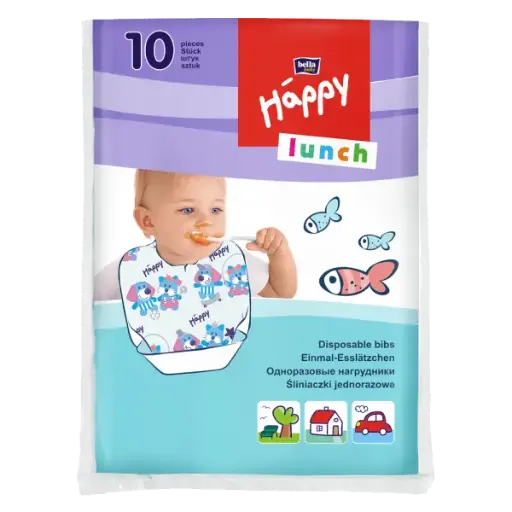 [6141] Bavoirs jetables avec poche de récupération - 10 pièces