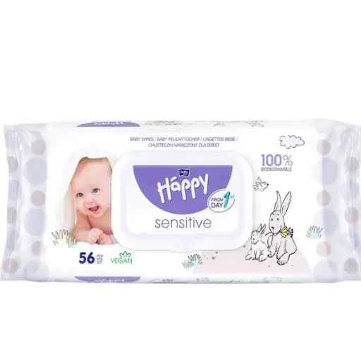 [6137] Lingettes humides Sensitive - 56 pièces