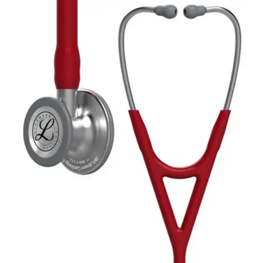 [6184] Littmann Cardiology IV Stethoscoop - RVS Zilver/Bordeaux