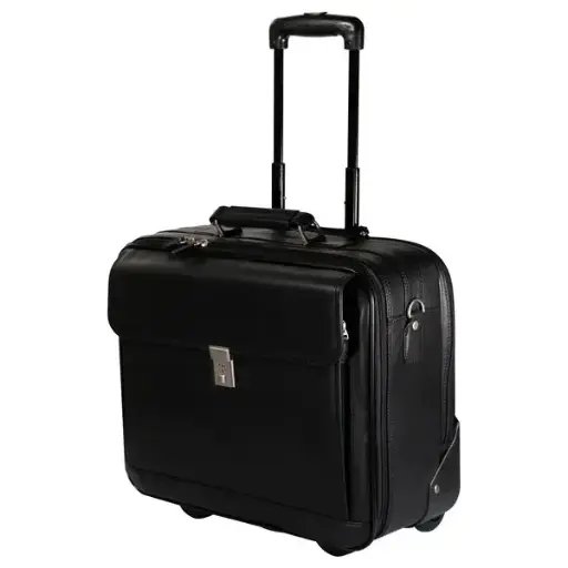 [4807] Medische Tas Mobilo Trolley Nappaleer Zwart