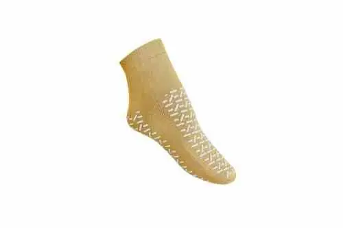 [2674] Antislipsokken met dubbel loopvlak Beige -  XL (maat 39-43) - 48 paar
