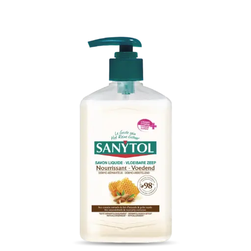 [828814] Savon nourrissant antibactérien Sanytol – Lait d'amande & Gelée royale - 250 ml