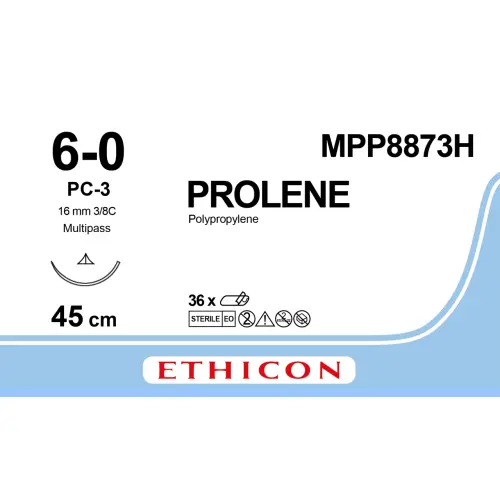 [2704] Prolene 6-0 45cm PC-3 MPP8873H 36st