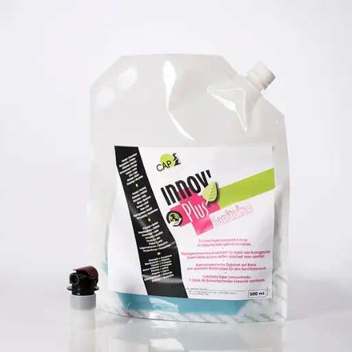 [102191] IPC Innov' + sanitaires - hypergeconcentreerd antikalksubstraat op basis van biosurfactanten - sanitaire voorzieningen (2x500ml) -etiketten beschikbaar voor lege sprayflons