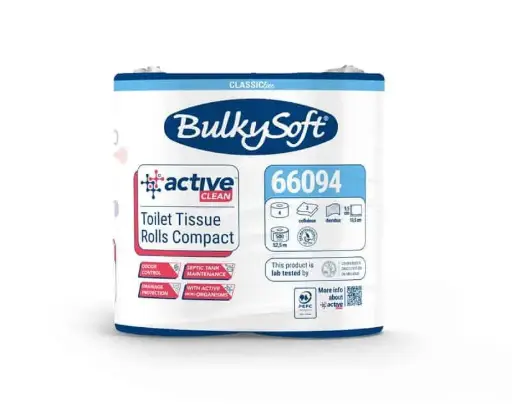 [66094] Active Clean Toiletpapier Wit 2-laags cellulose – 500 vellen op rol – Omverpakking (7 × 4 rollen)