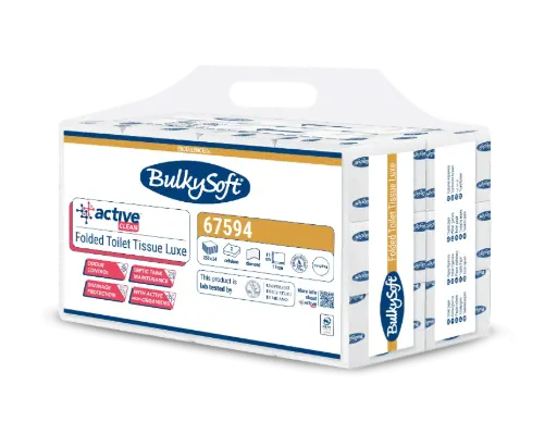 [67594] Active Clean Papier toilette blanc 2L Cellulose 19 cm x 11 cm 250 feuilles - 24pc