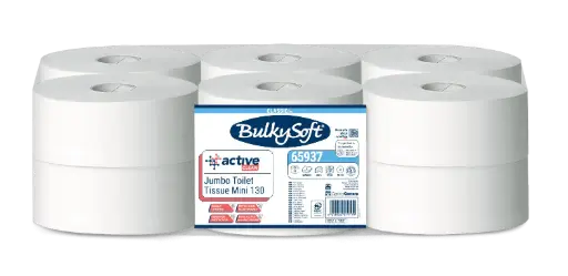 [65937] Active Clean Papier toilette Mini Jumbo 2L Cellulose 9,5cm x 130m - 12 rouleaux
