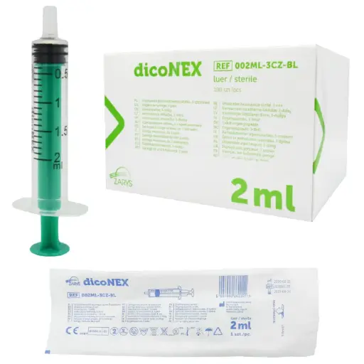 [3385] Zarys DicoNEX Spuit zonder naald 2ml - Zonder latex - 100 stuks