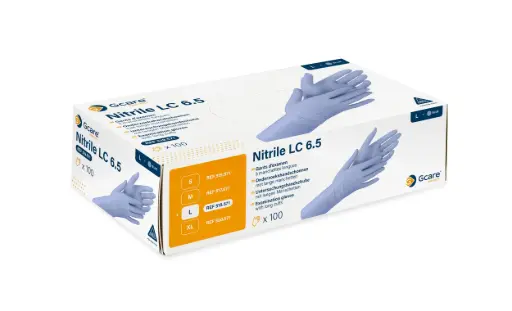 Gcare Protect S Nitril 3.5g Onderzoekshandschoenen met Lange Manchet NS/PF Blauw - 100st