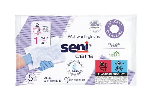 [3562] Seni Care vochtige washandjes - niet geparfumeerd - Omdoos (40 x 5 stuks)