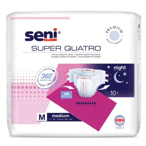 [6025] Seni Super Quatro XL - Omdoos (6 x 10 stuks)