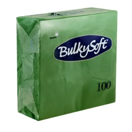[2784] BulkySoft Papieren servetten Groen 2-laags 33x33cm - Omdoos (20 x 100 stuks)