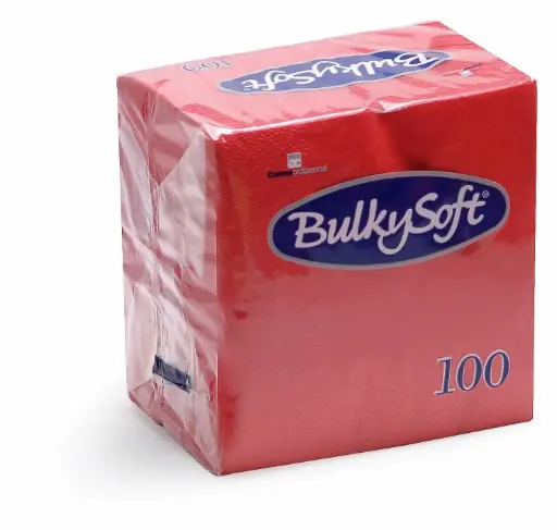 [2783] BulkySoft Papieren servetten Rood 2-laags 33x33cm - Omdoos (20 x 100 stuks)